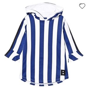 Little Girls Blue Striped Tunic Hooded Dress The Brand